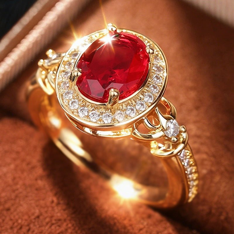 Retro Light-luxury Fully Diamond-studded Ring For Women