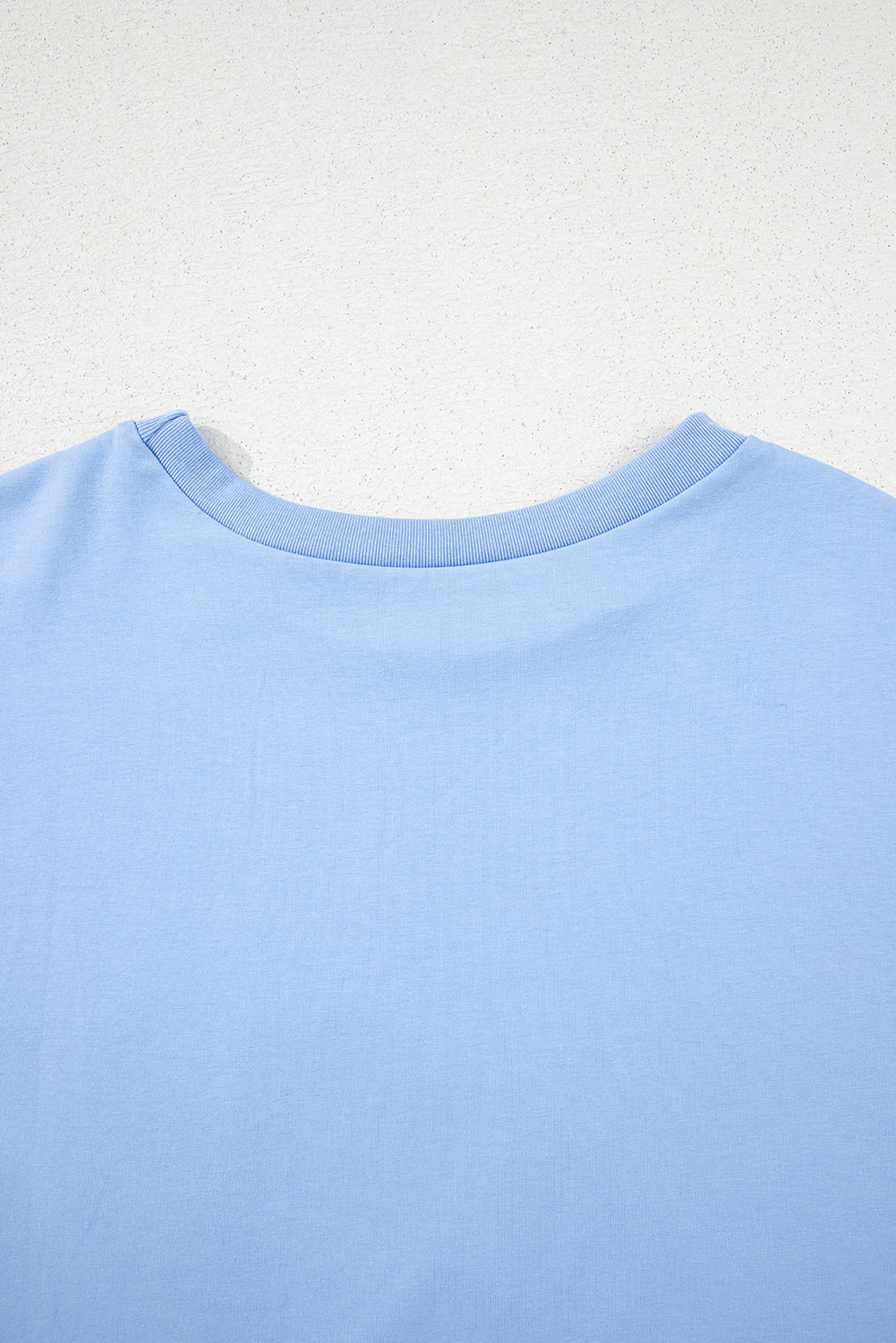 Myosotis Loose Half Sleeve Hi-Low T-Shirt | Light Blue Cotton