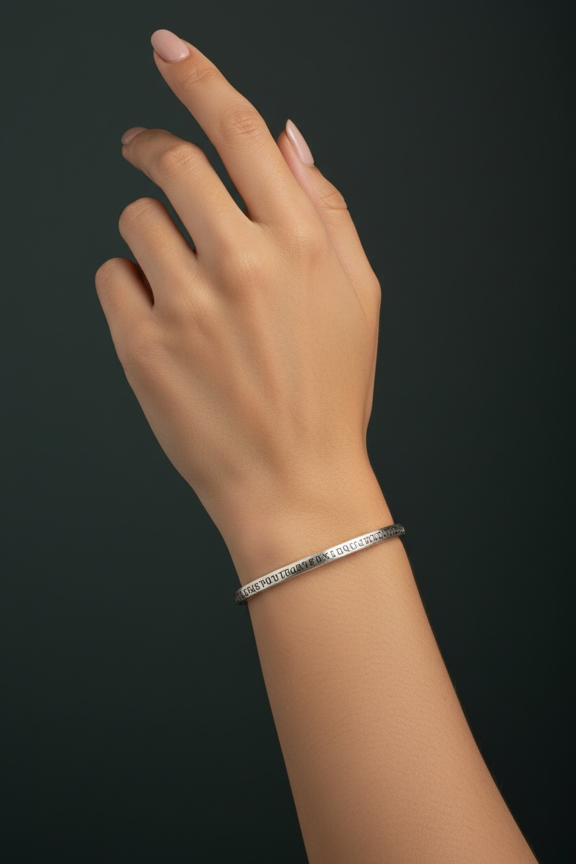 Armenian Alphabet Bracelet – 14K Gold Engraved Bangle