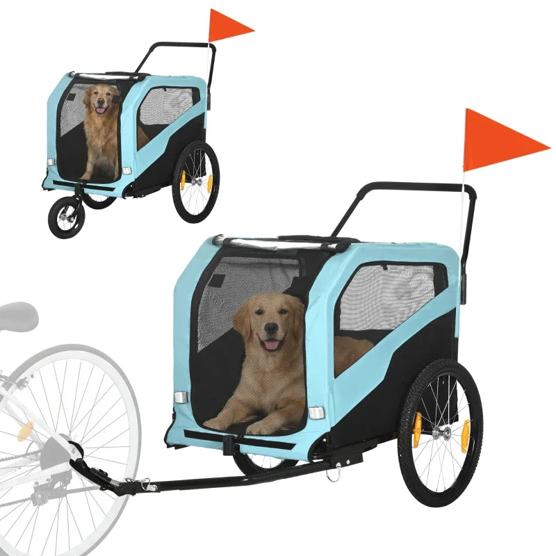 2-in-1 Dog Bike Trailer Pet Stroller Carrier for Large Dogs