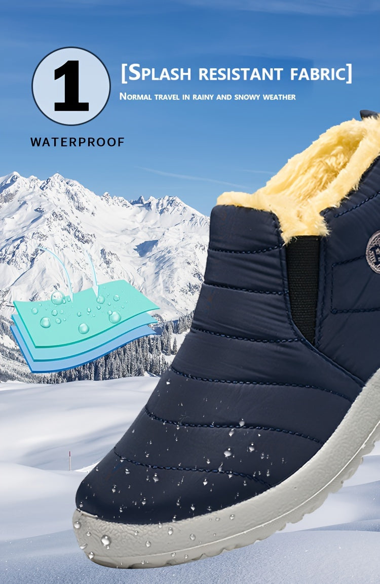 Chic Women's Winter Waterproof Comfort Plush Lined Warmth Ankle Boots