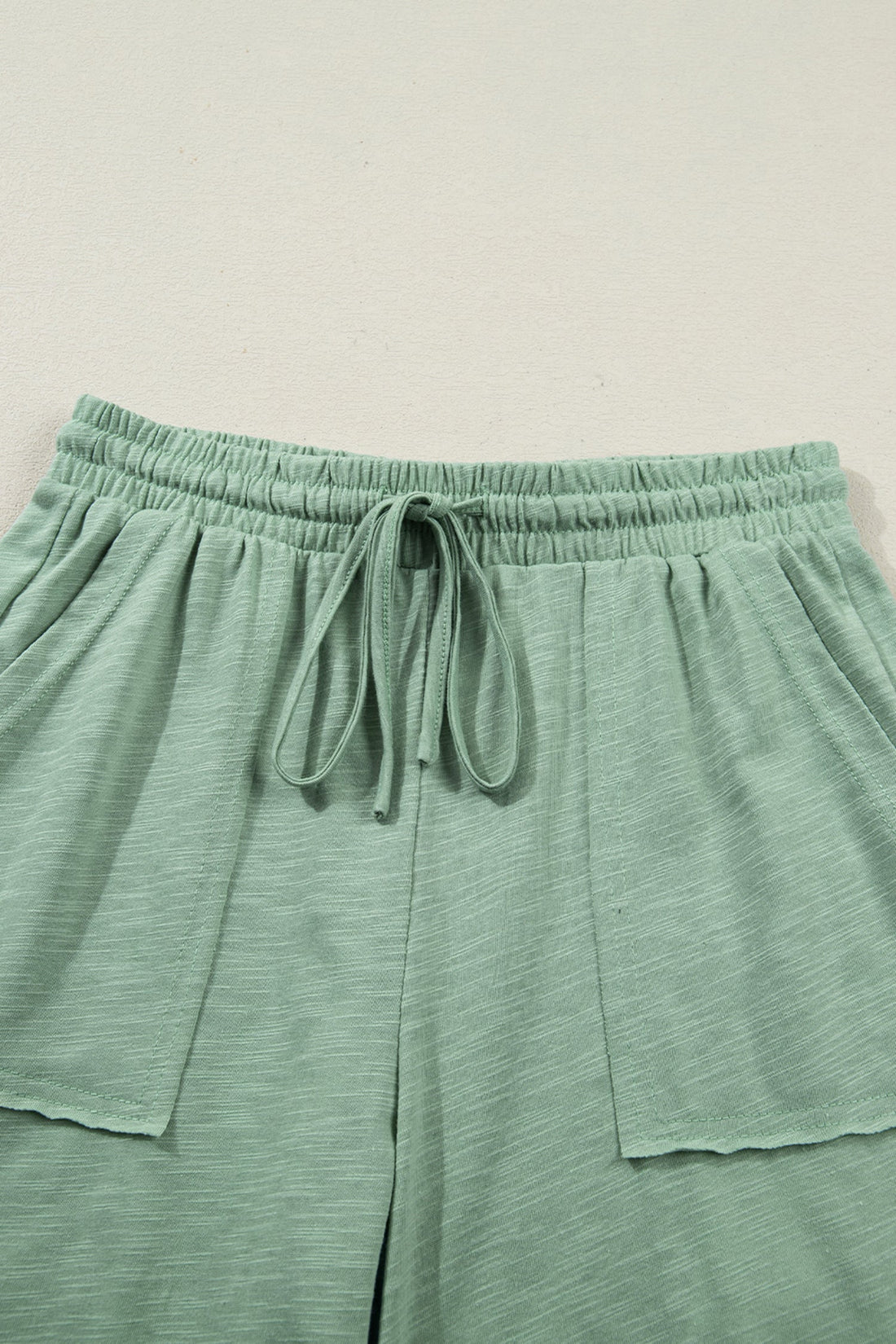 Solid Short Sleeve Tee and Drawstring Pants Set