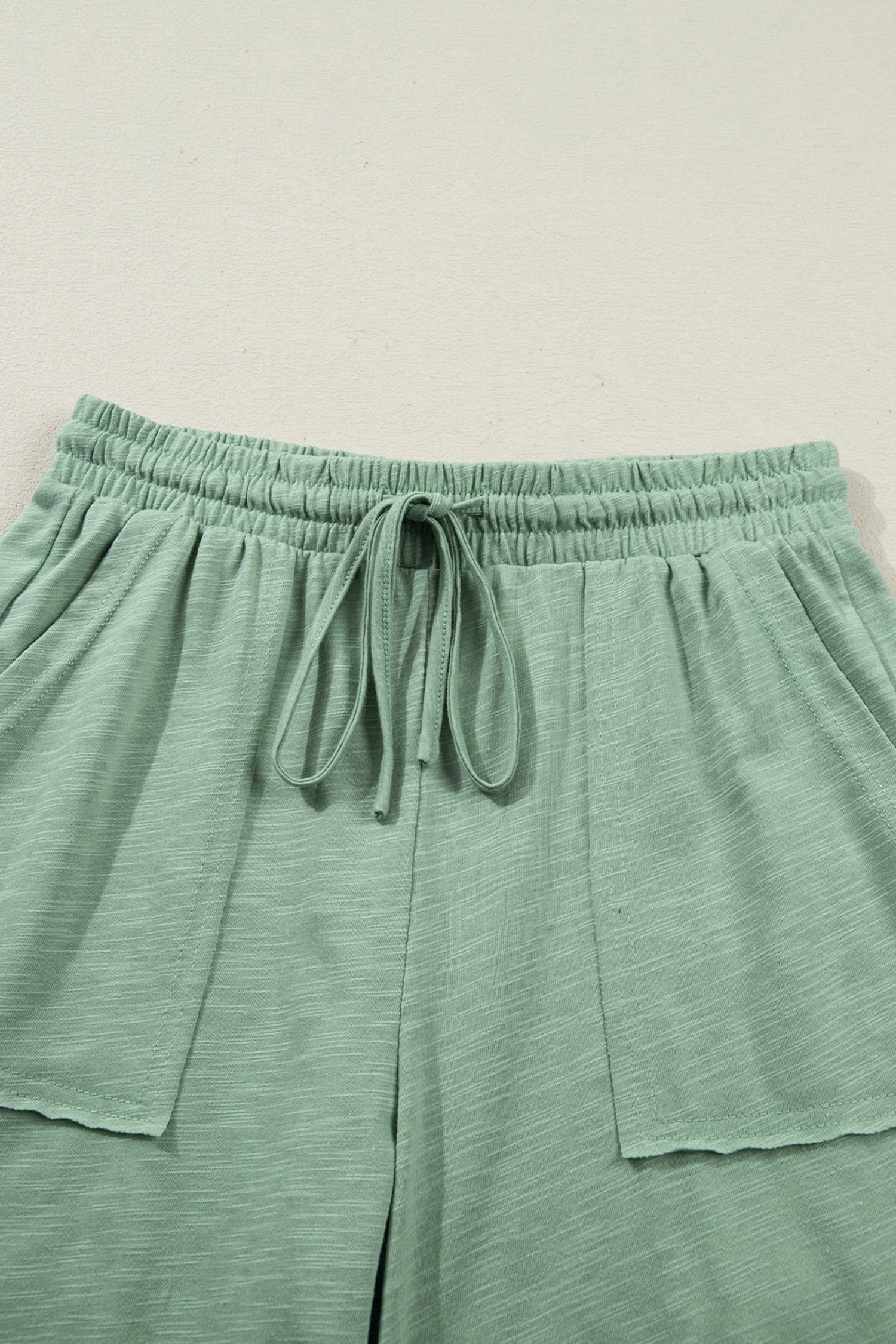 Solid Short Sleeve Tee and Drawstring Pants Set