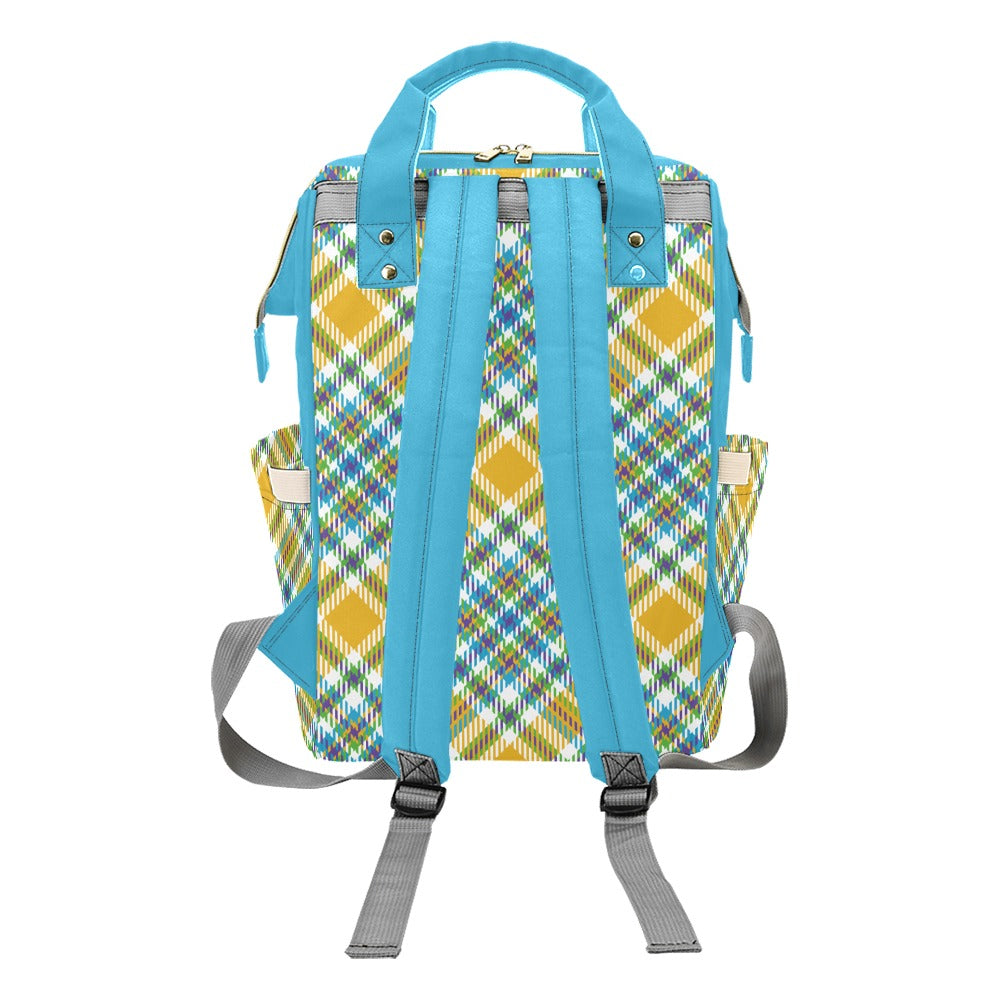 Yellow Plaid Multi-Function Backpack for School Travel and Daily - Image 11