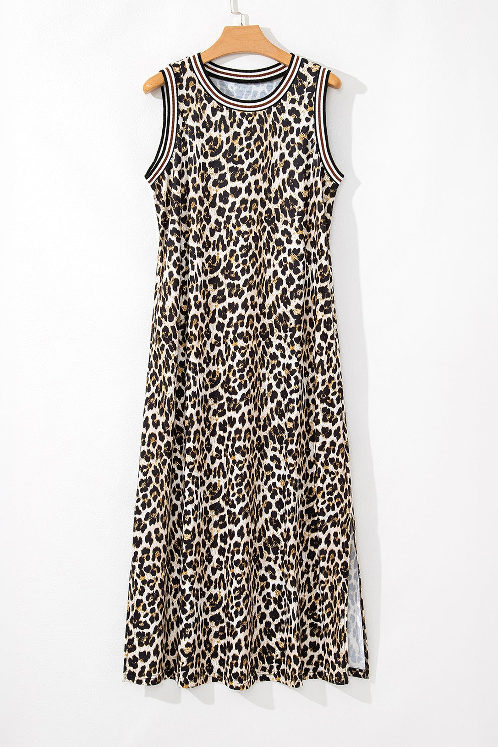 Sleeveless Leopard Print Maxi Dress - Luxury Modern Statement
