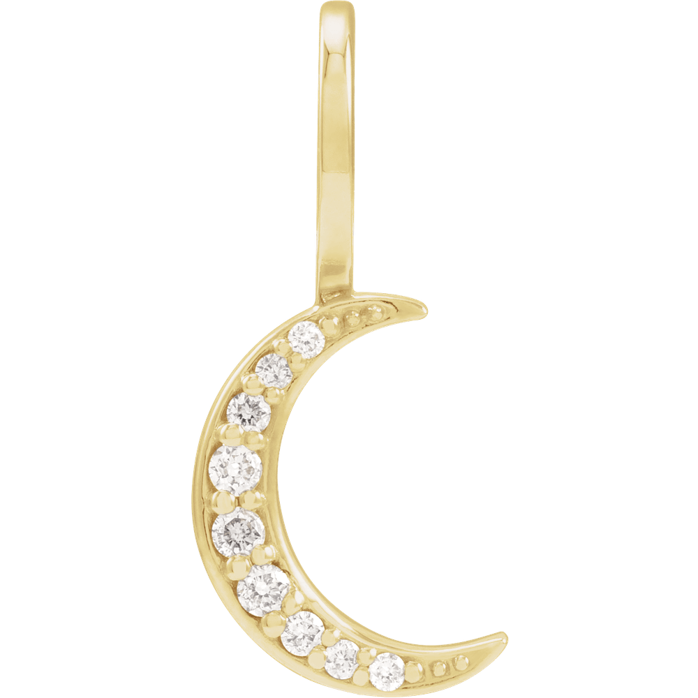 Lune Éternelle crescent moon pendant with 0.07 CT diamond set in gold