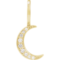 Lune Éternelle crescent moon pendant with 0.07 CT diamond set in gold