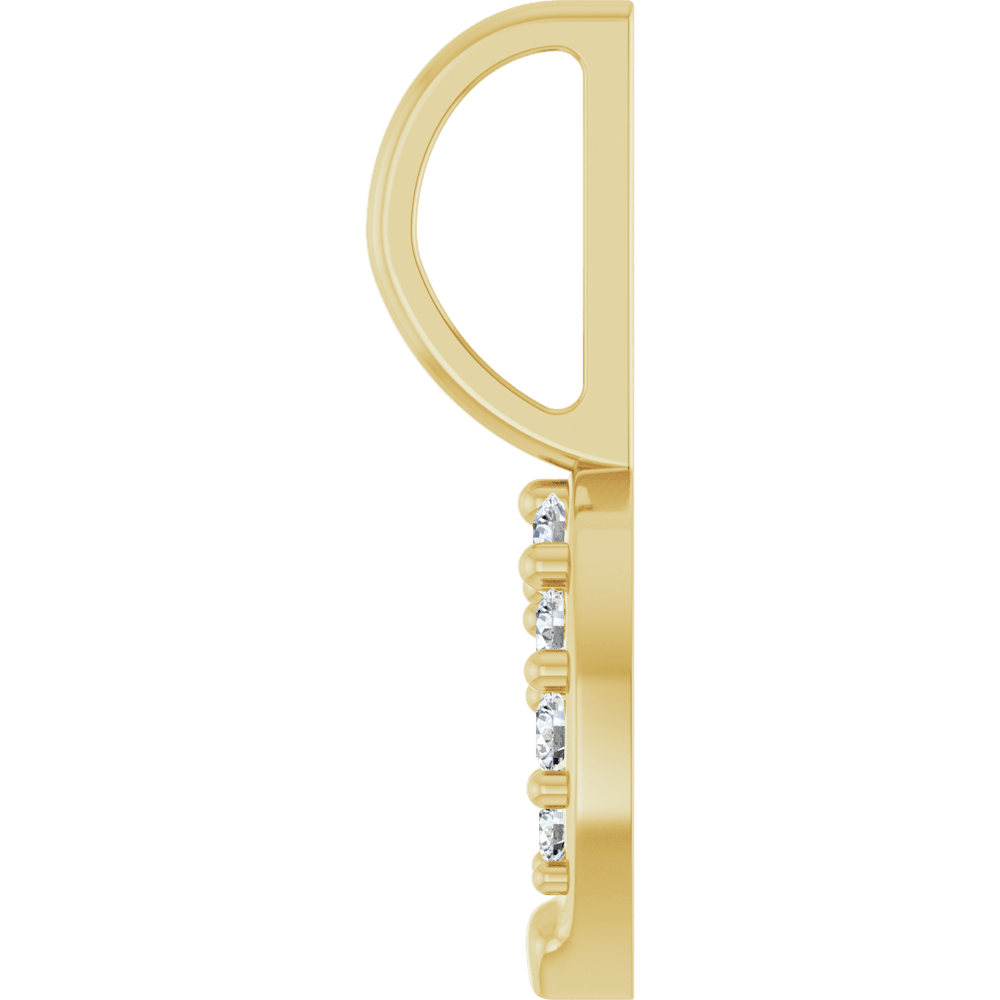 14K Yellow Gold 1/8 CTW Natural Diamond Horseshoe Pendant | GC