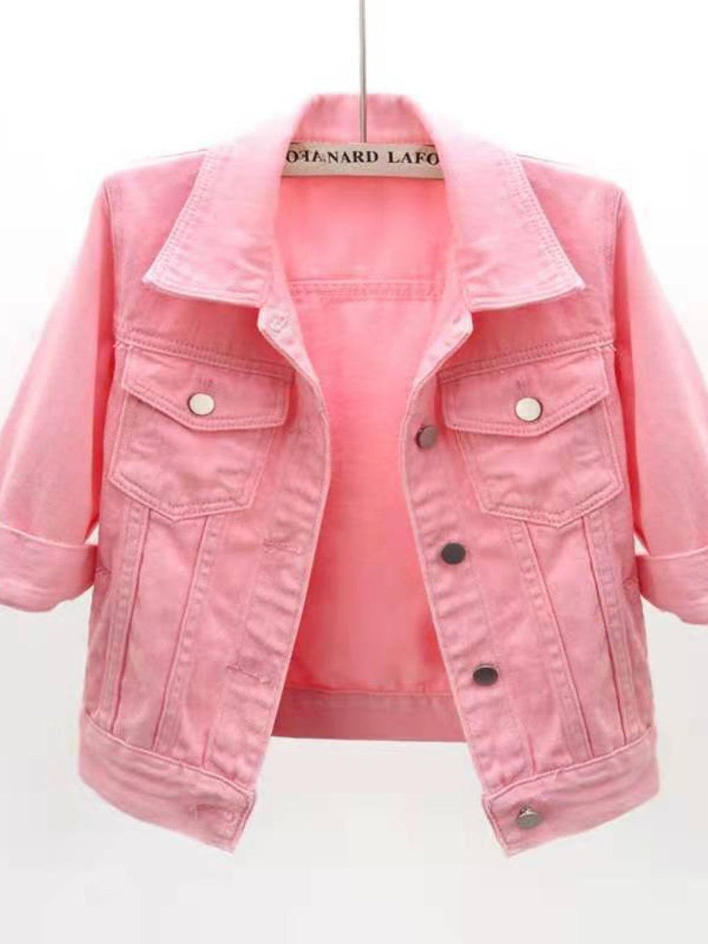 Women's Bright Yellow Cropped Button-Down Trucker Jacket - Image 12