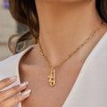 Gold Stainless Steel Paperclip Link Chain Necklace, Modern Minimalist