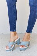 Weeboo Cherish Contrast Platform Sandals Misty Blue
