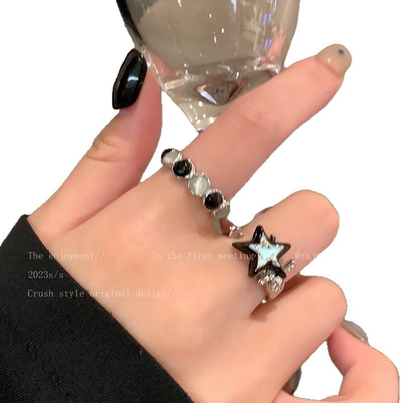 Opal Star Ring For Women, INS Niche Design, Open Adjustable Index Finger Ring, Personalized All-match Finger Ring