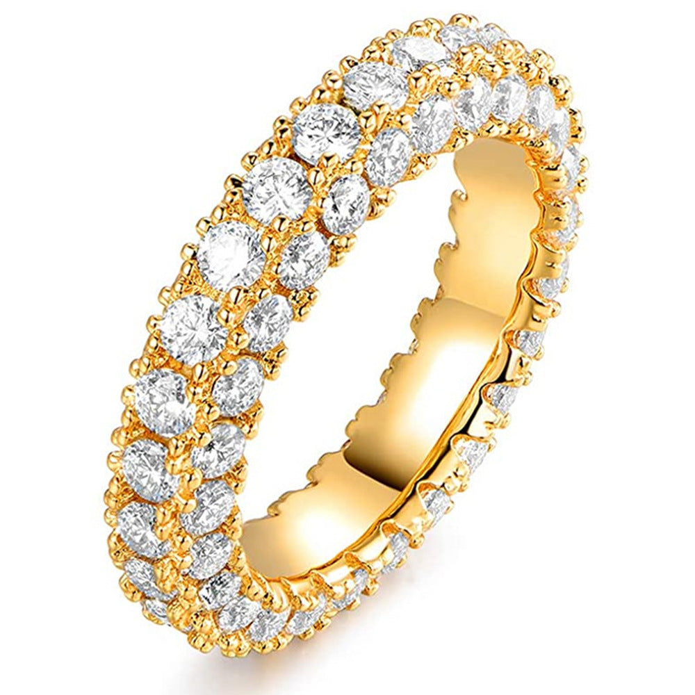 Minimalist Three-Stone Zircon Ring in Sterling Silver or Gold