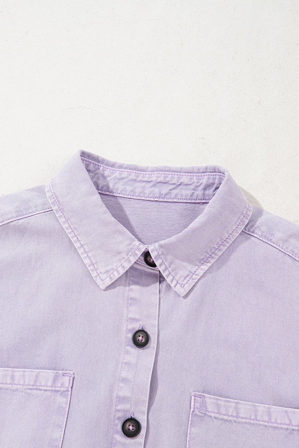 Pink Denim Shirt Dress | Double Pocket Mini Dress