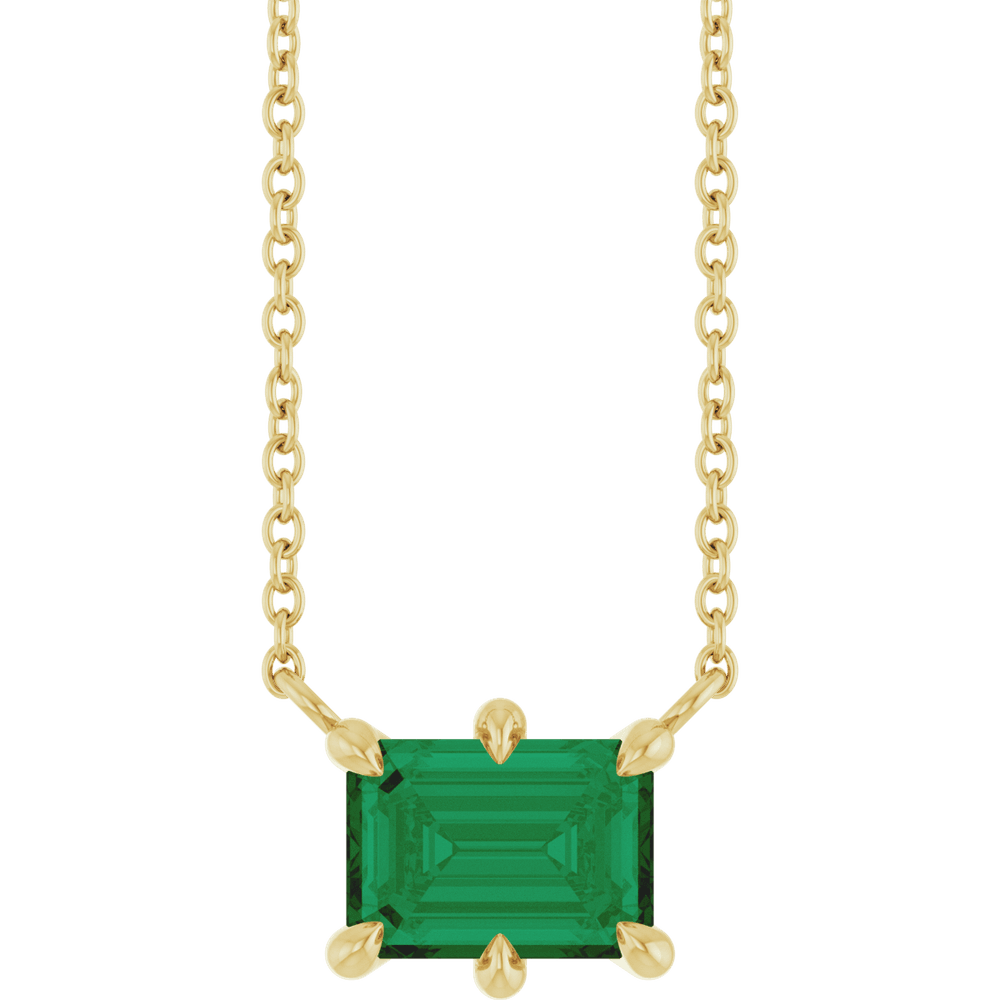 Clarté d’Émeraude 14K Gold Lab-Grown Emerald Necklace