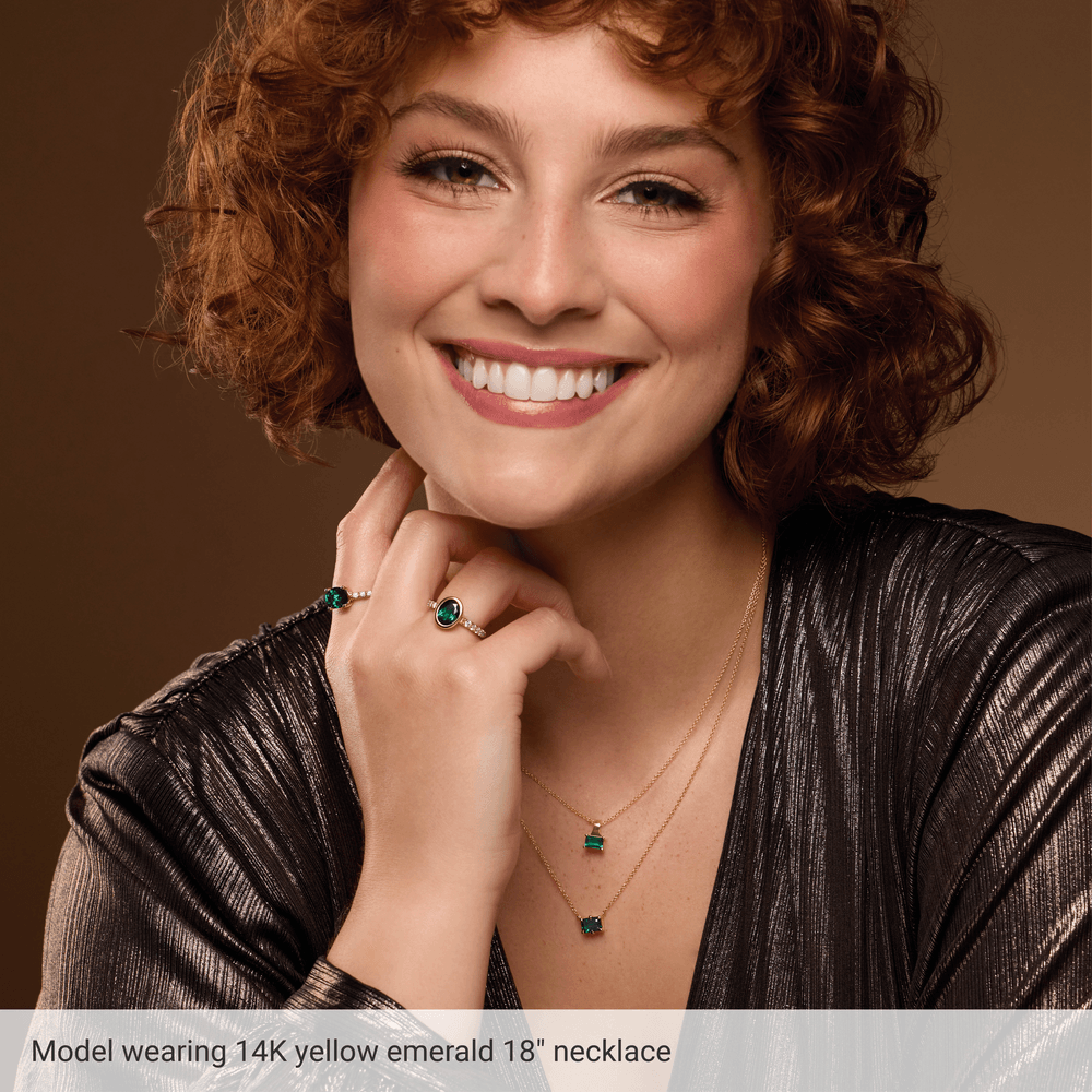 Clarté d’Émeraude 14K Gold Lab-Grown Emerald Necklace