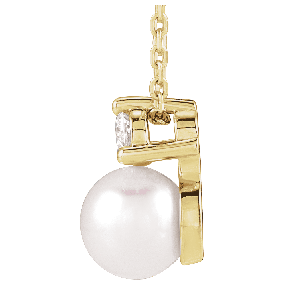 Aurélie 14K Gold Pearl & Diamond Necklace