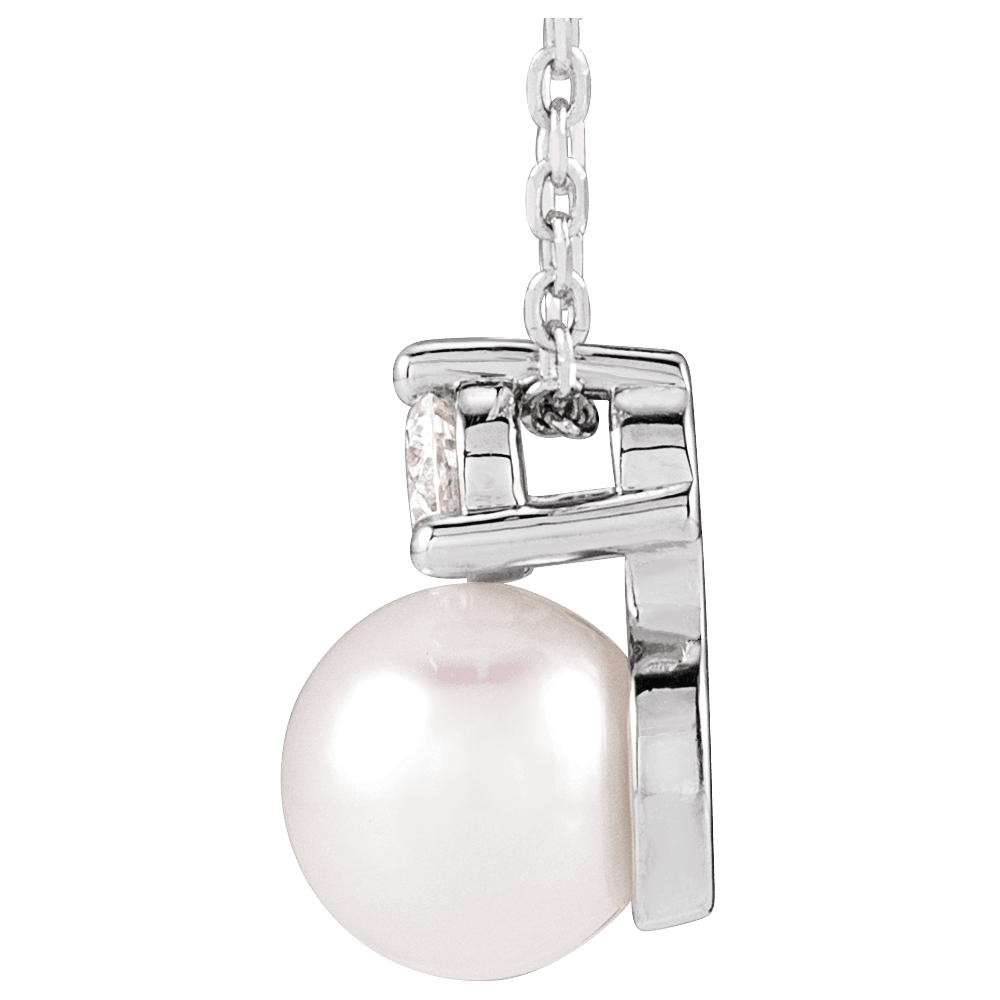Aurélie 14K Gold Pearl & Diamond Necklace