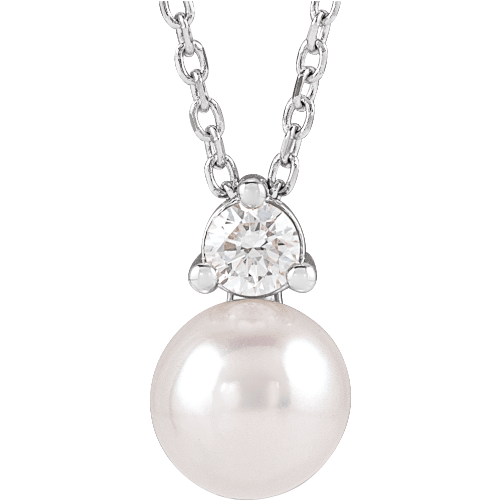 Aurélie 14K Gold Pearl & Diamond Necklace
