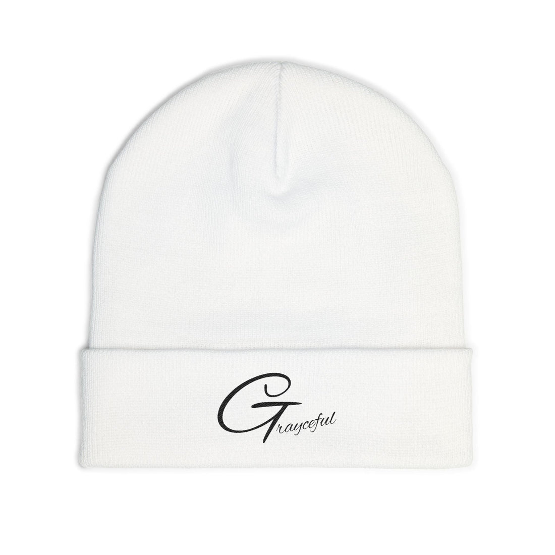 Grateful Embroidered Knit Beanie – Cozy Winter Hat for Women