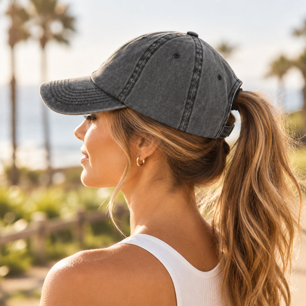 Women's Cotton Ponytail Baseball Cap