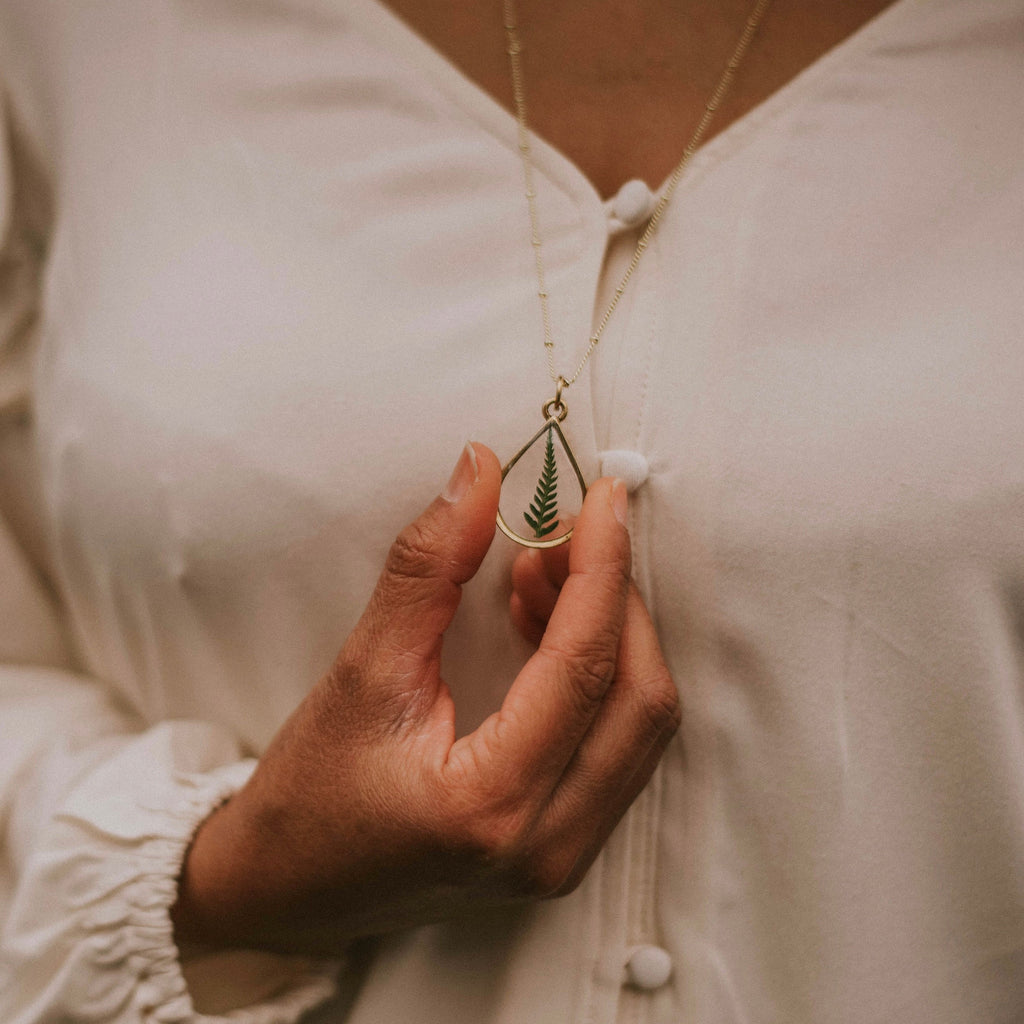 Large Teardrop Botanical Necklace