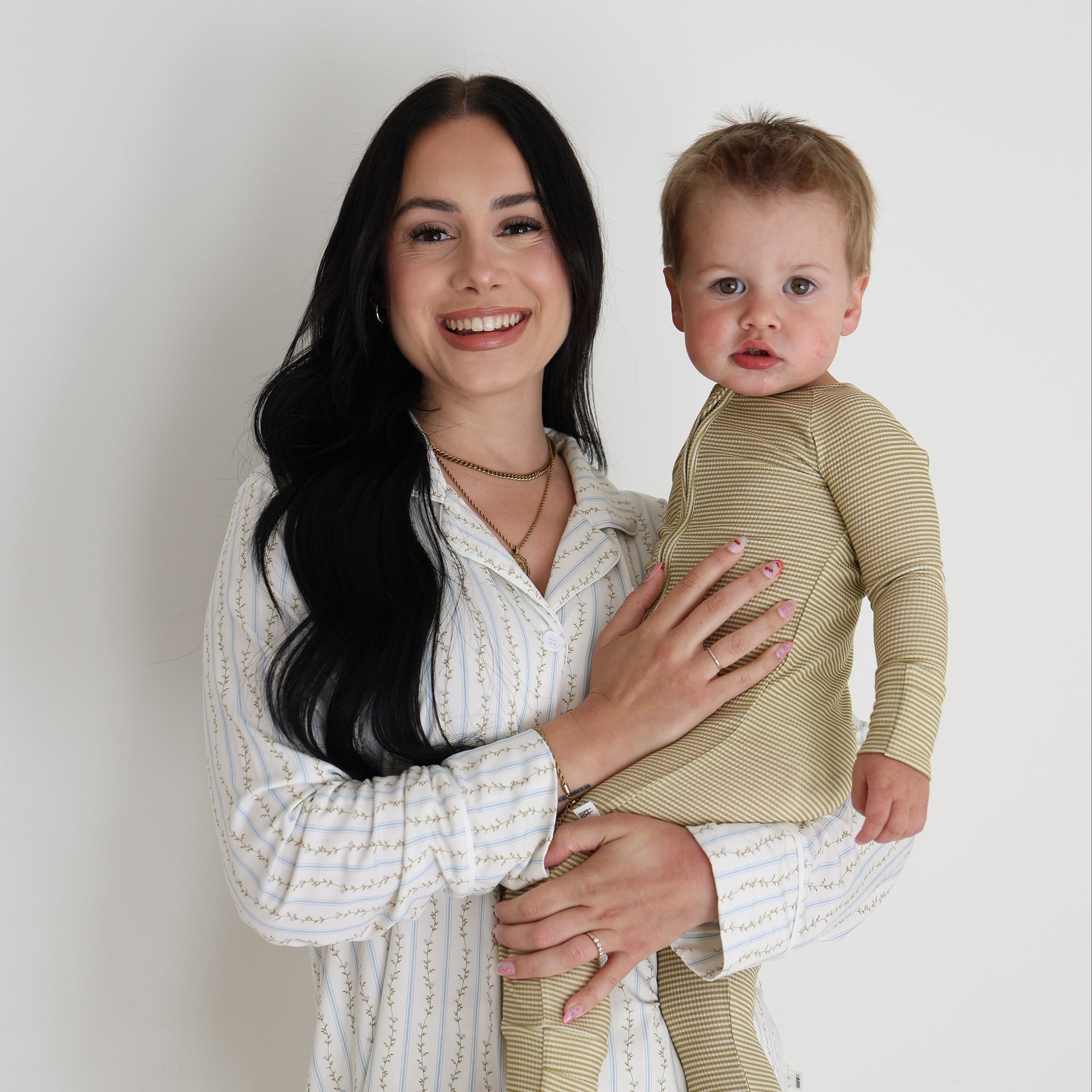 Willow Stripe Ribbed Bamboo Zip Pajamas
