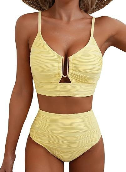 Women's Solid Color Gathering Swimsuit - Sculpted Beachwear