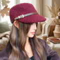 Women's Leopard-Print Cashmere Blend Flat-Top Cap