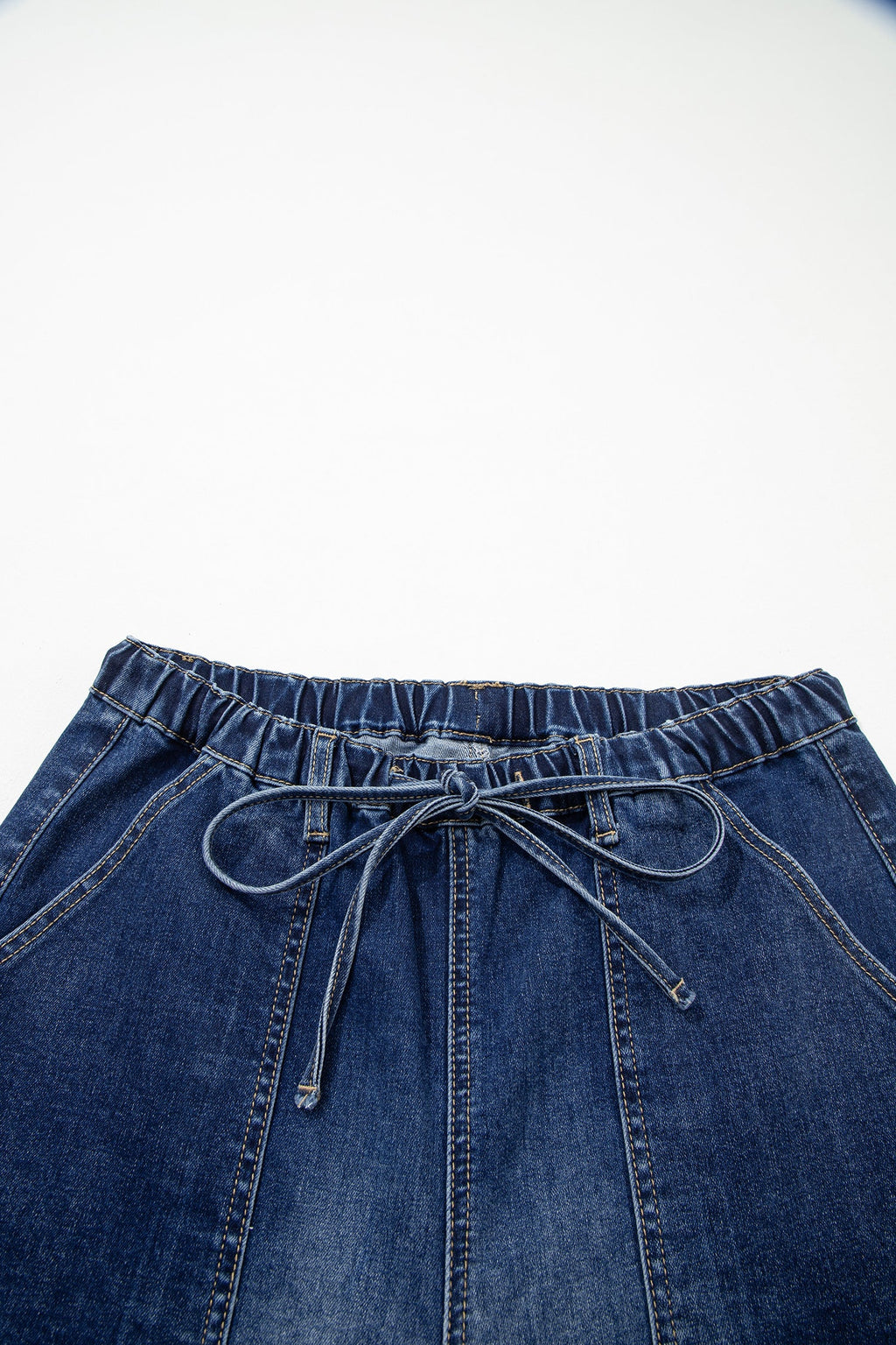 Aleah High Waisted Wide Leg Cropped Denim Pants - Pull-On Fit