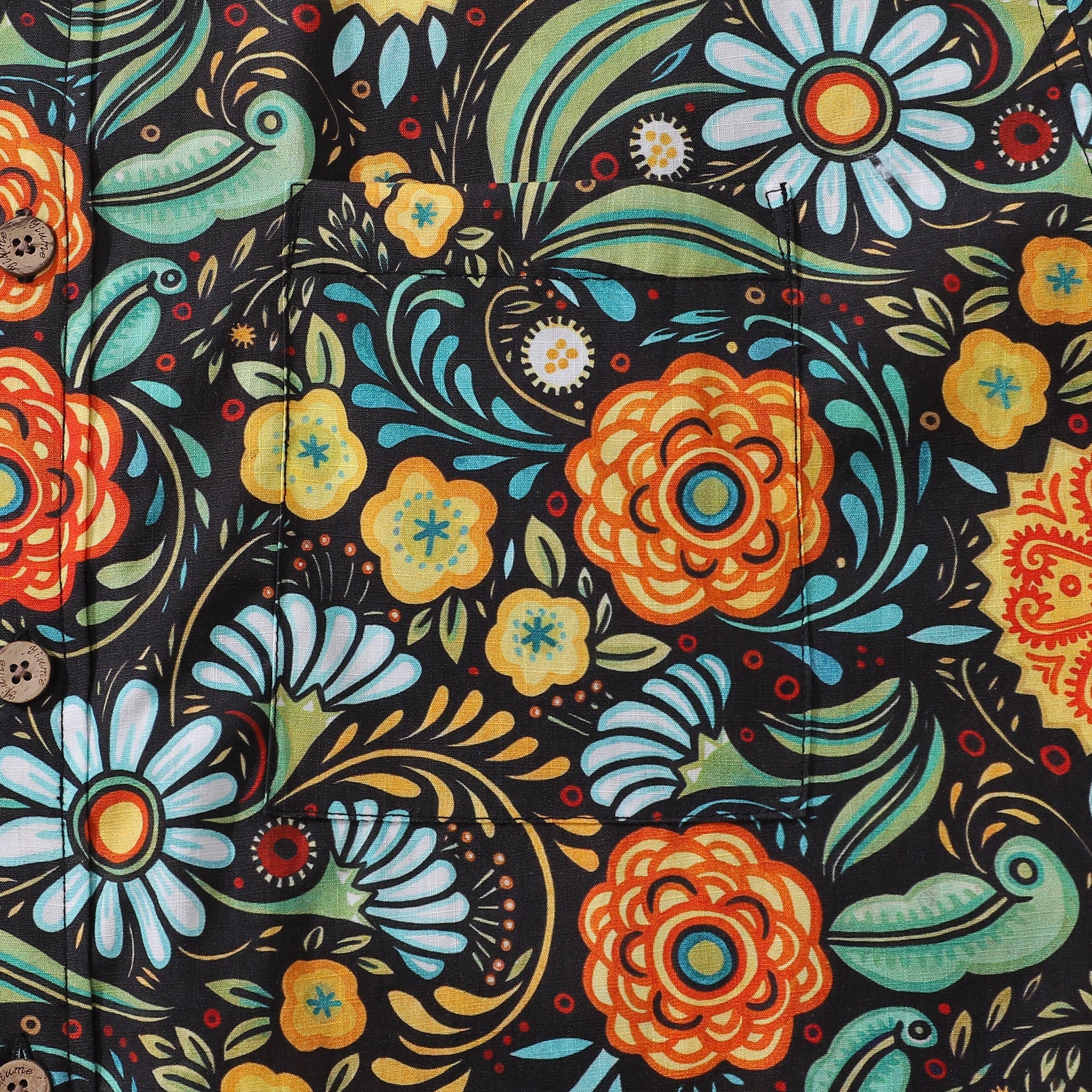 1950s Vintage Style Floral Short Sleeve Cotton Aloha Shirt