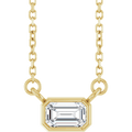 Éclat Solitaire Emerald-Cut Diamond Necklace