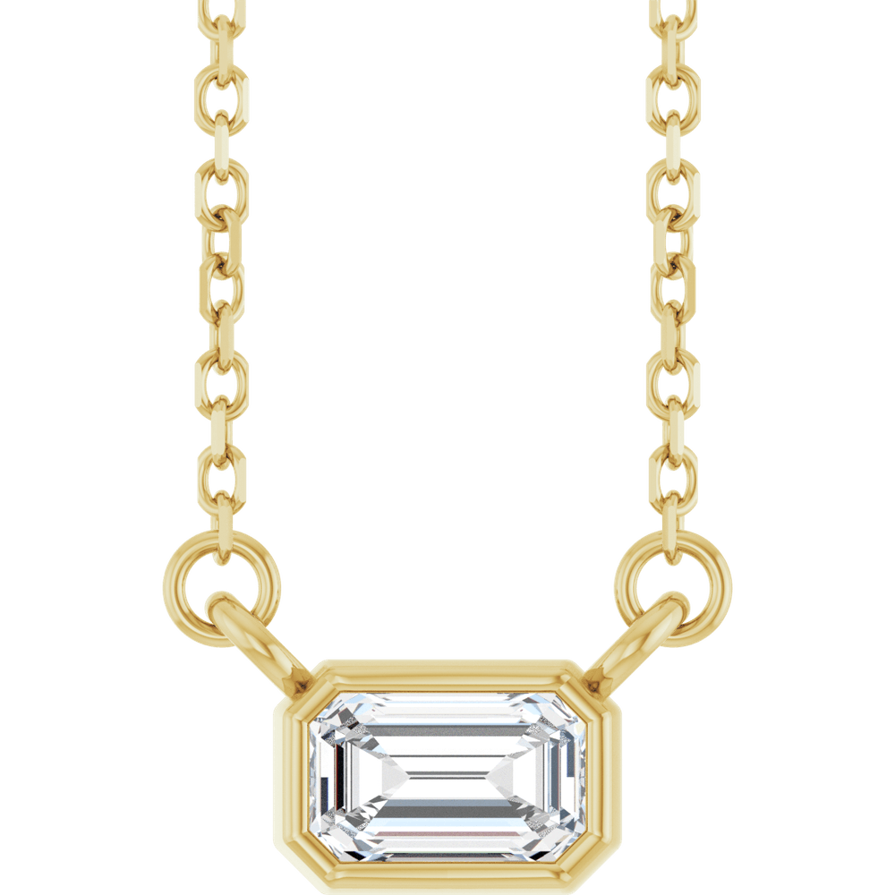 Éclat Solitaire Emerald-Cut Diamond Necklace