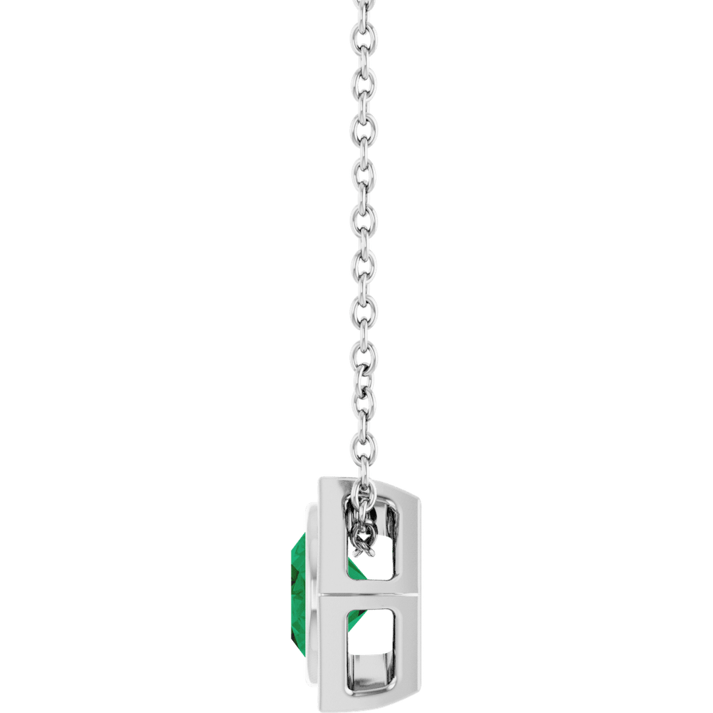 Émeraude Hexa 14K Gold Emerald Pendant Necklace Modern Geometric