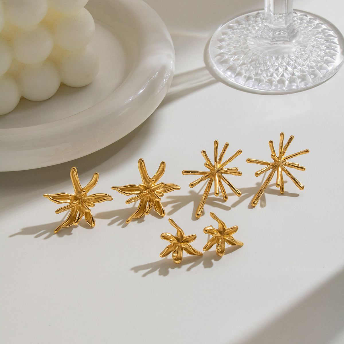 Irregular Flower Stud Earrings For Women