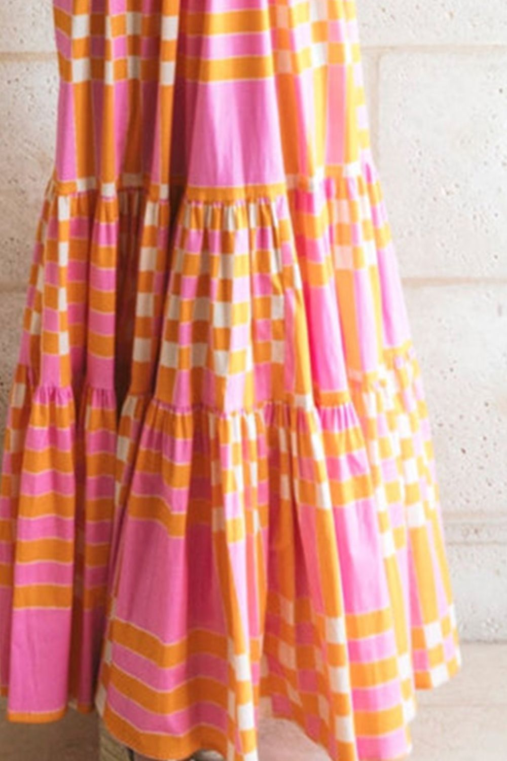 Color Block Tie Shoulder Cotton Dress - Playful Summer Style