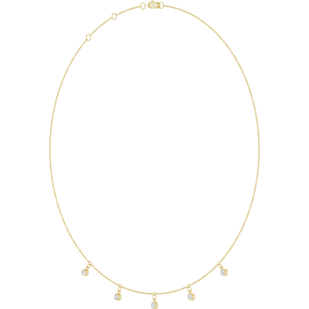 Étoile Cinq Diamond Station Necklace in 14K Gold - Minimalist