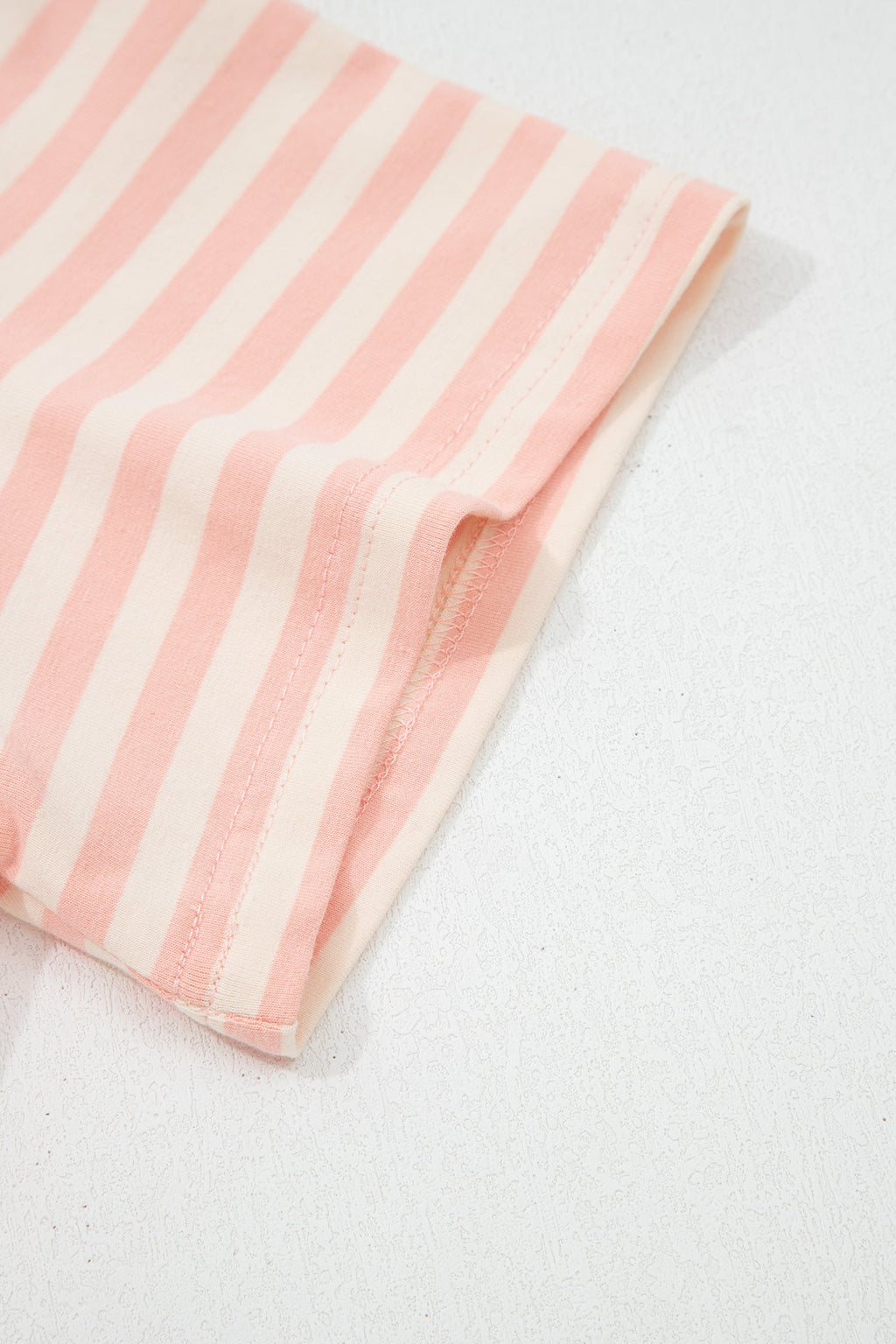 Adelina Stripe Contrast Loose Tee and Matching Shorts Summer Set