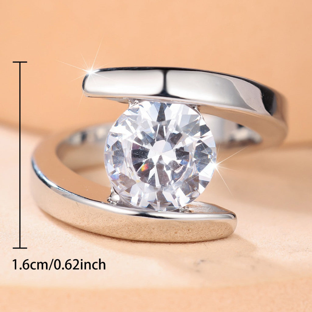 Minimalist High-end Double-band Diamond-inlaid Ring Decorative Ring