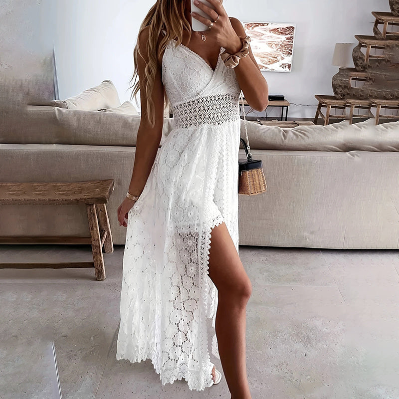 Women's Elegant Lace Jumpsuit Sleeveless V-Neck Summer Romper