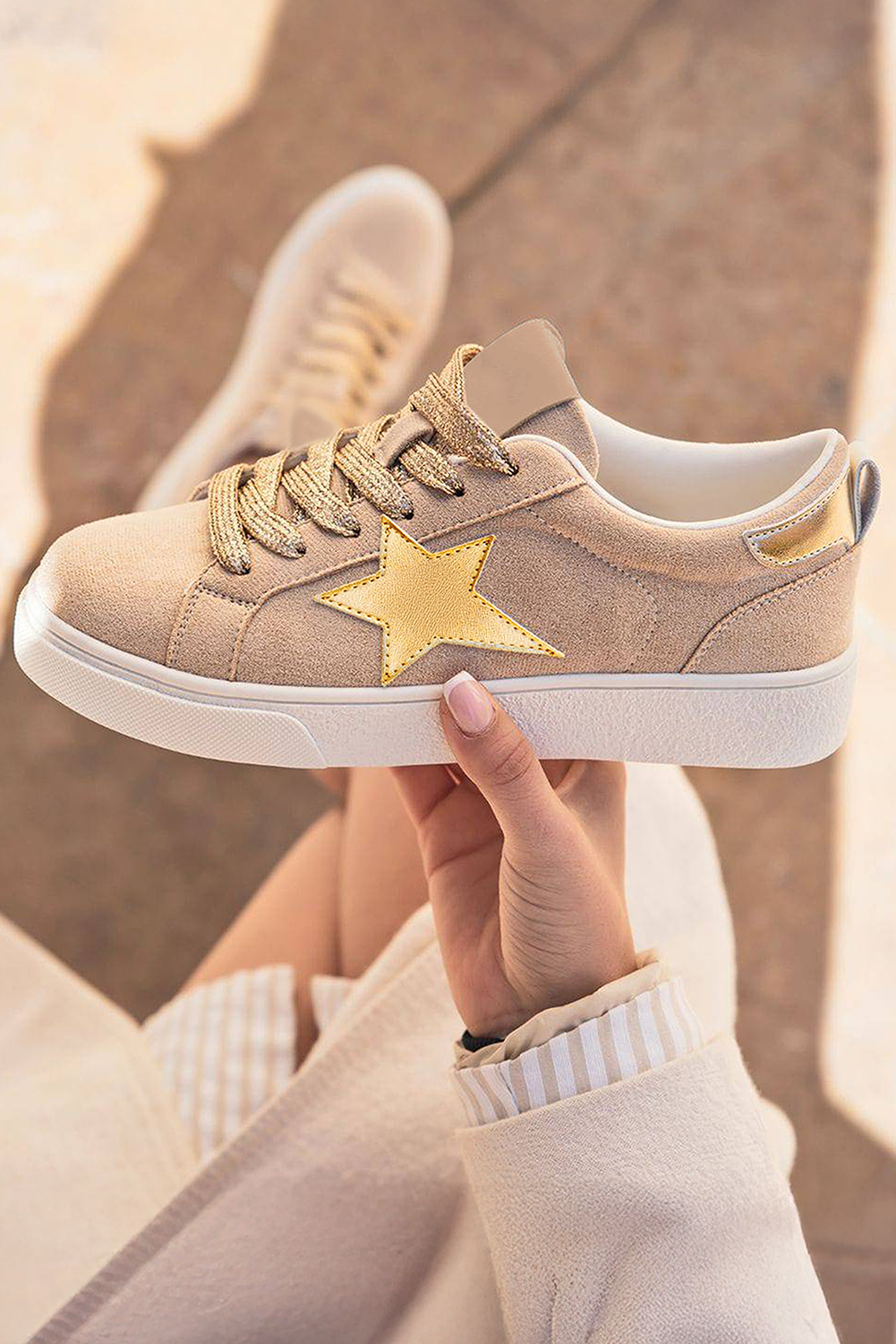 Emily Patchwork Lace Up Sneakers