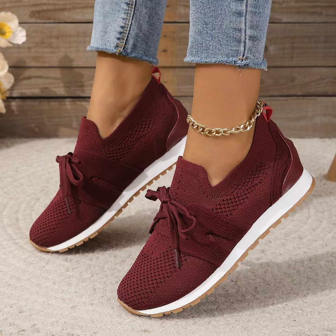 Women’s Lightweight Lace‑Up Mesh Walking Flats Breathable Shoes - Image 6