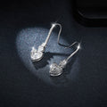 S925 Sterling Silver Heart Shaped Moissanite Hook Dangle Earrings