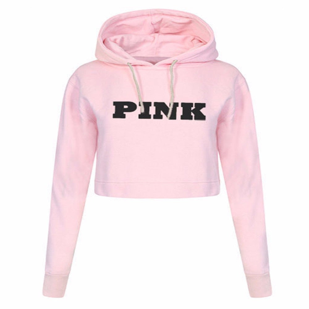 Pink Cropped Oversized Hoodie for Women Street Style - Image 2