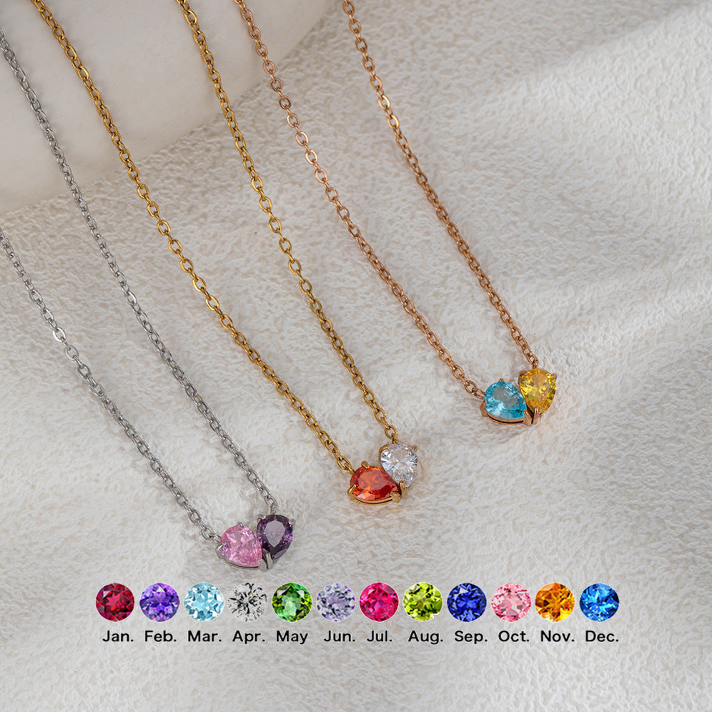 Stainless Steel Double-sided Heart Necklace