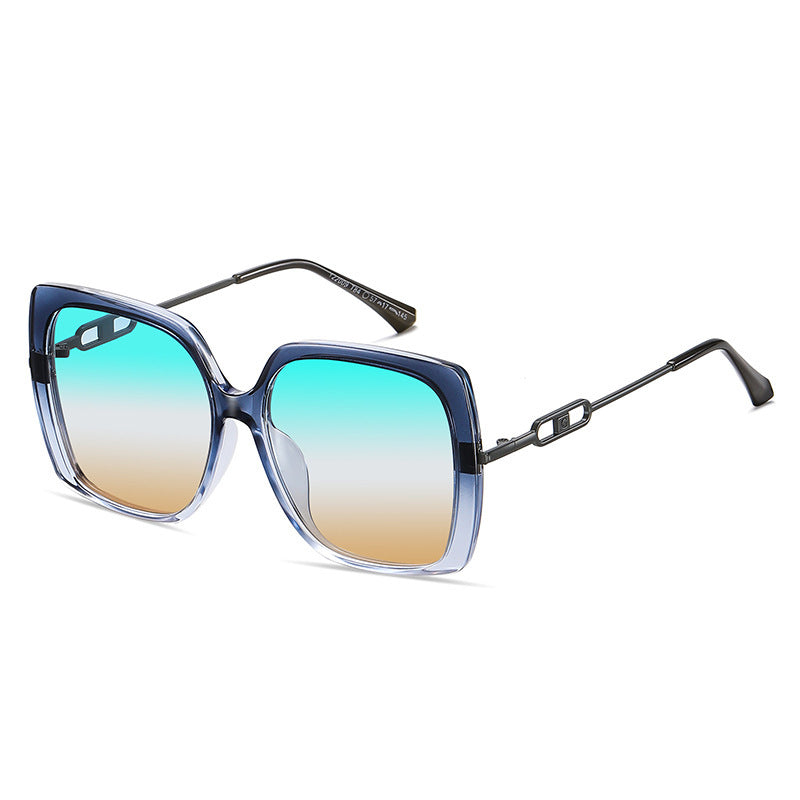 Oversized Polarized Sunglasses for Women - Large Metal Frame