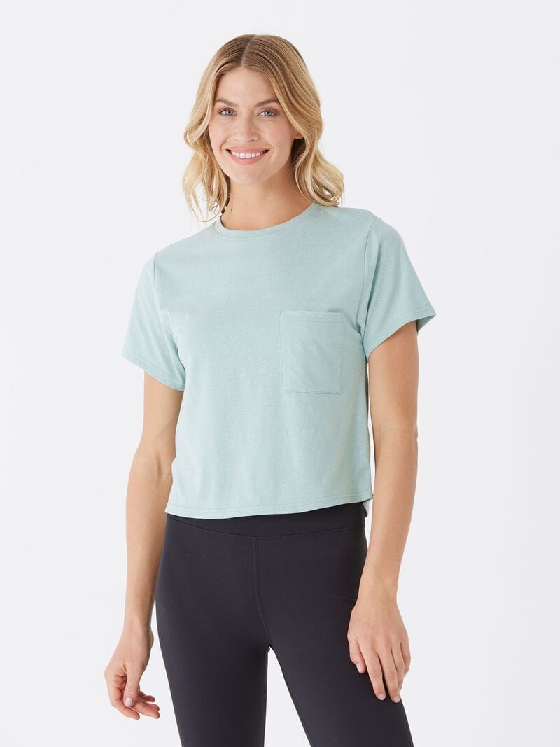 Core Triblend Jersey Pocket Tee – Relaxed Crew Neck Everyday Shirt