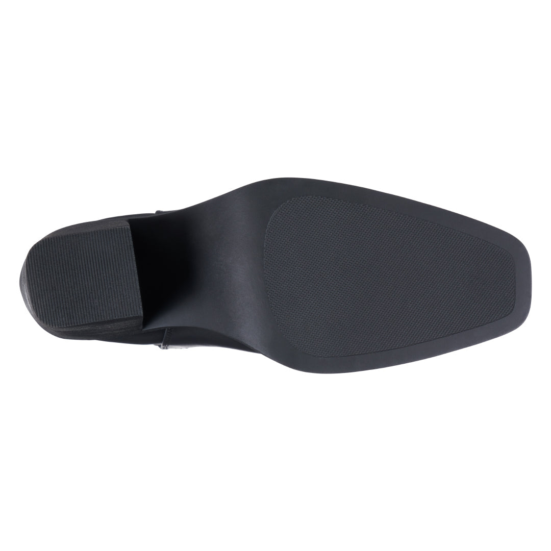 Women's Dawn Black Ankle Booties with Studded Collar Detail - Image 4