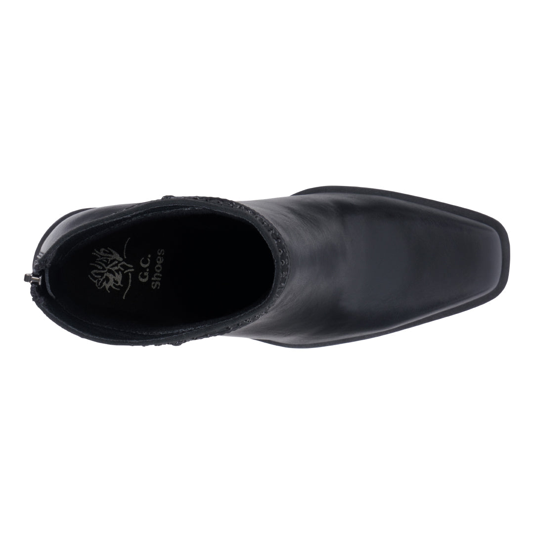 Women's Dawn Black Ankle Booties with Studded Collar Detail - Image 5