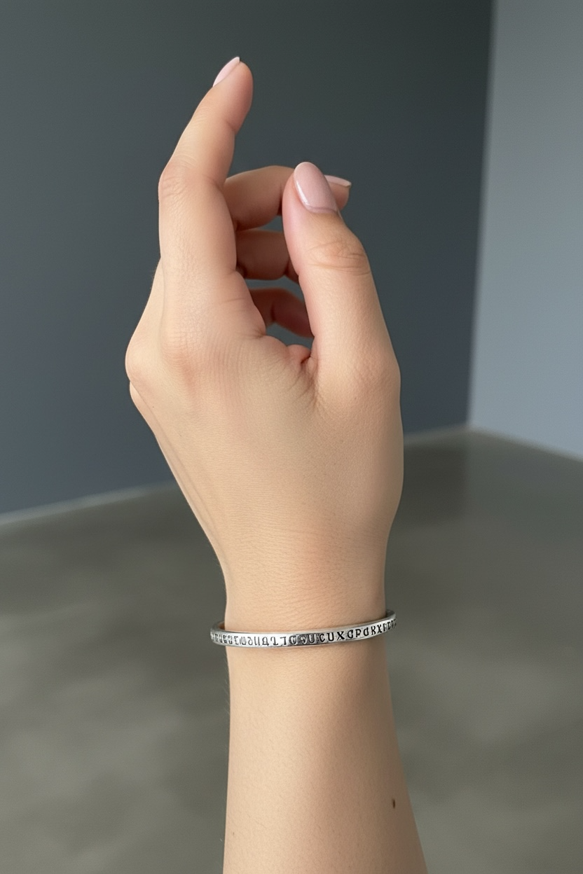 Armenian Alphabet Bracelet – 14K Gold Engraved Bangle